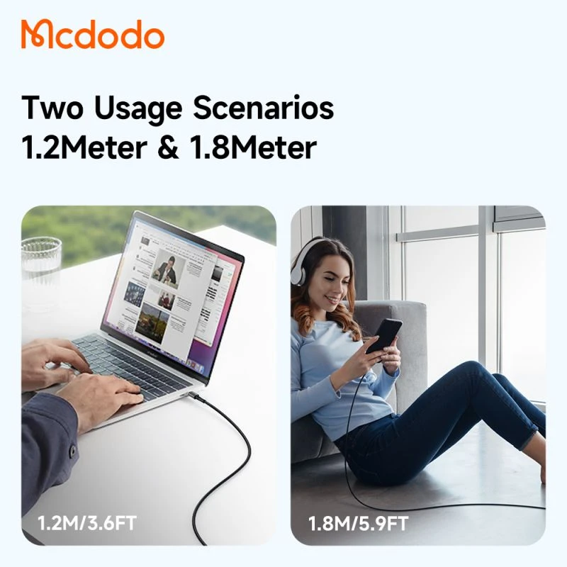 کابل تبدیل لایتنینگ به USB-C مک دودو مدل CA-2850 طول 1.2 متر - Image 2