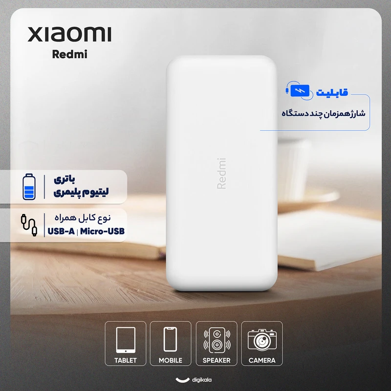 پاوربانک شیائومی مدل Redmi، ظرفیت 20000 میلیآمپرساعت - Image 3